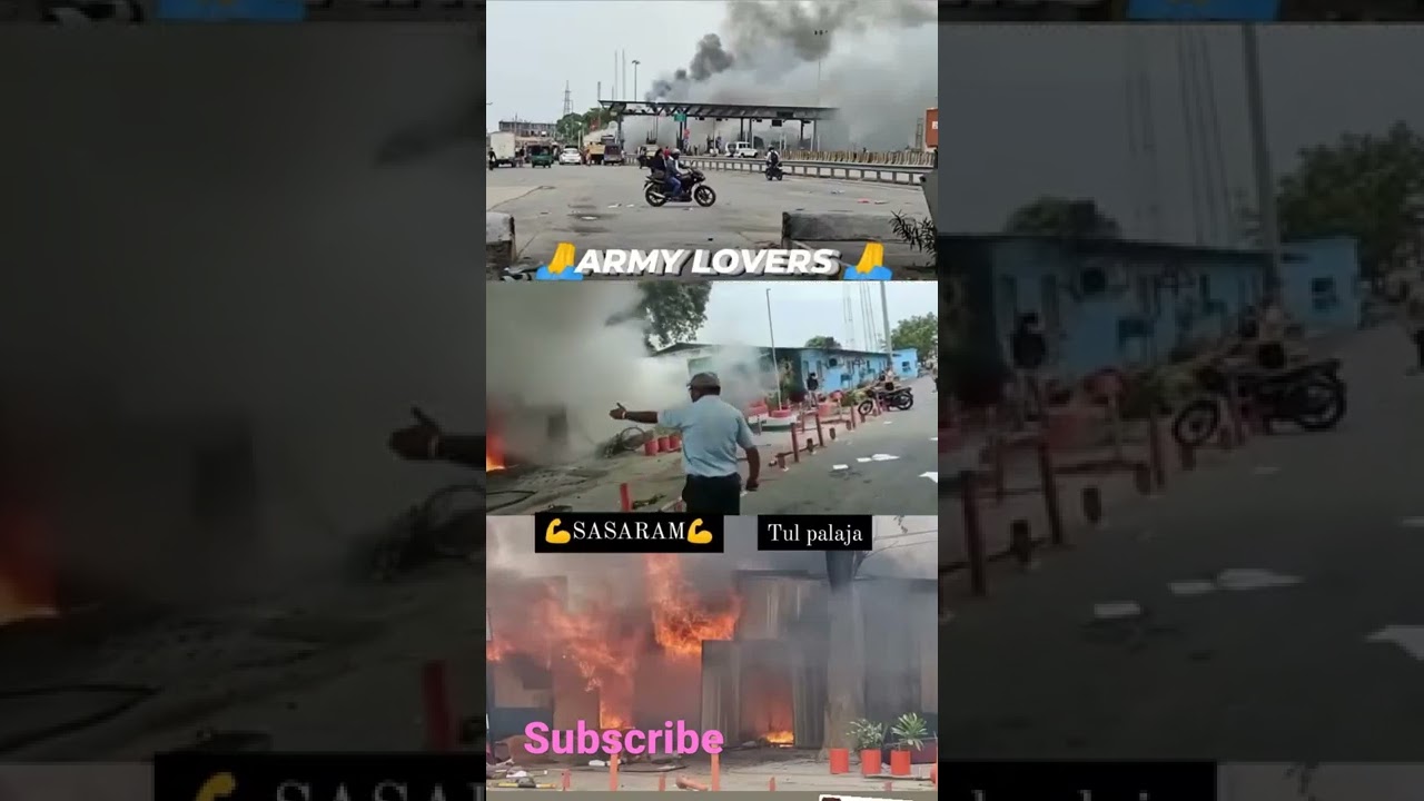 Army aspirants protest on Agneepath scheme Burning Toll plaza #agneepath #army #armylover #protest
