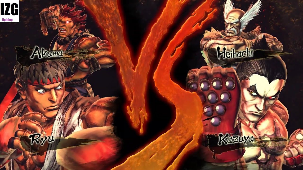 Street Fighter X Tekken - Ryu & Akuma Vs Kazuya & Heihachi (Hardest AI)