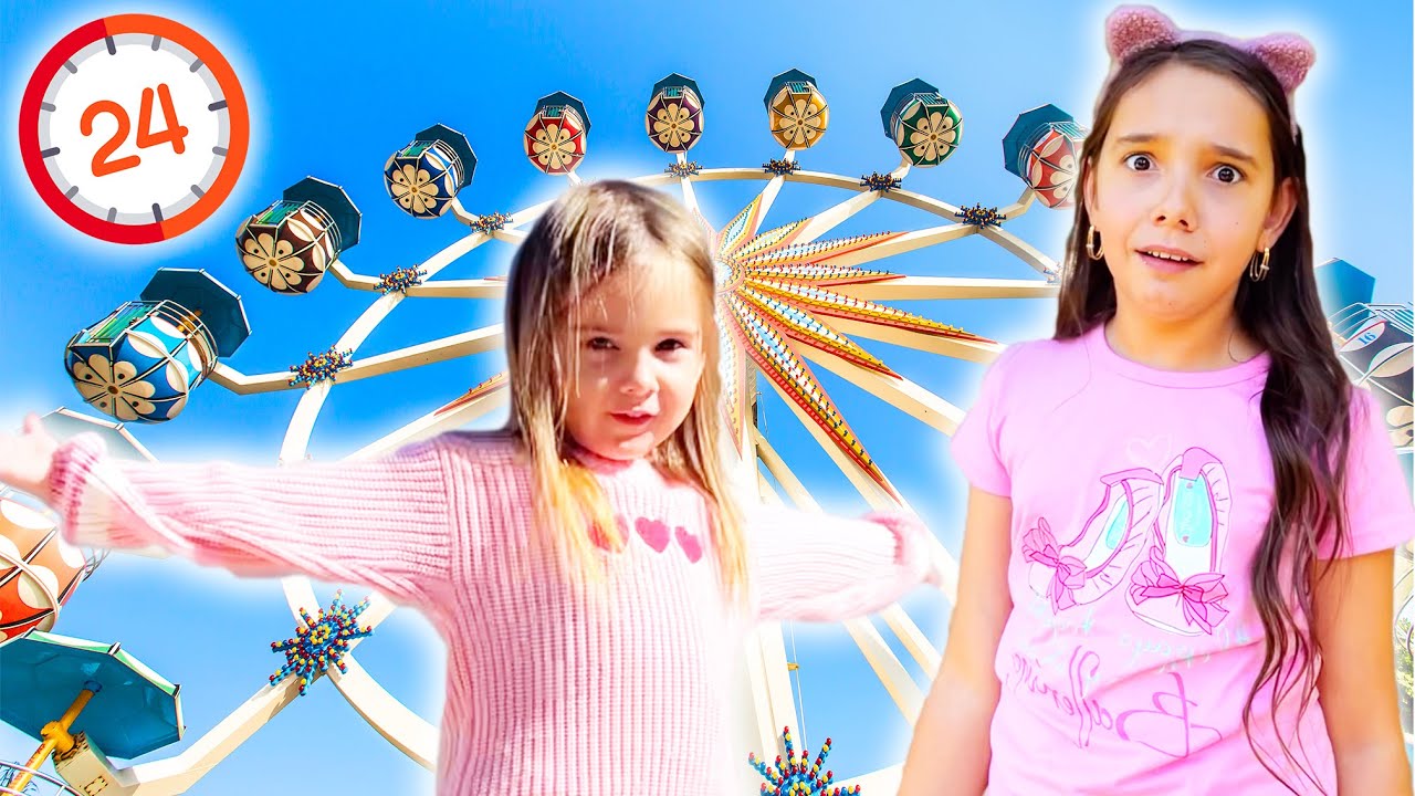 ⏰ 24 de ORE în CULOAREA ROZ la 🎡 PARCUL de DISTRACȚII 🌸 Partea 1