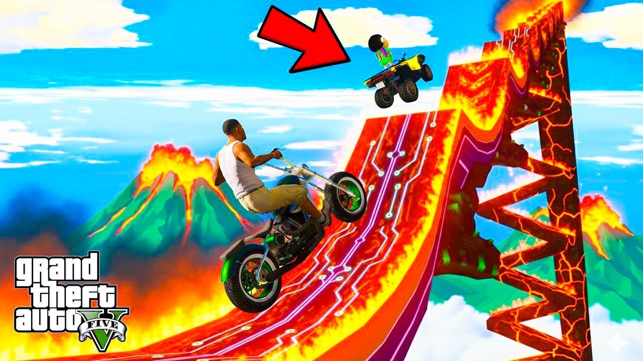 SHINCHAN AND FRANKLIN THE MEGA  RAMP JUMP PARKOUR CHALLENGE GTA 5