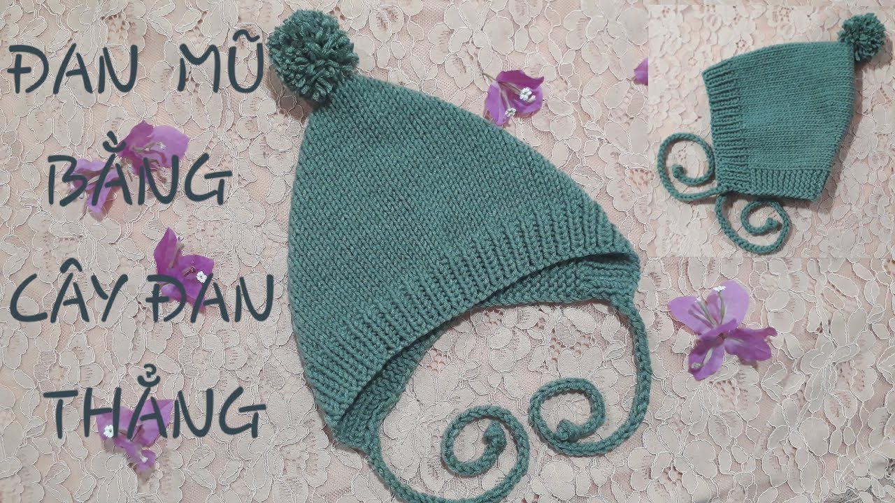 Đan Mũ Len Tam Giác, Mũ Xì Trum Bằng Cây Đan Thẳng/ How To Knit A Hat With Straight Needles