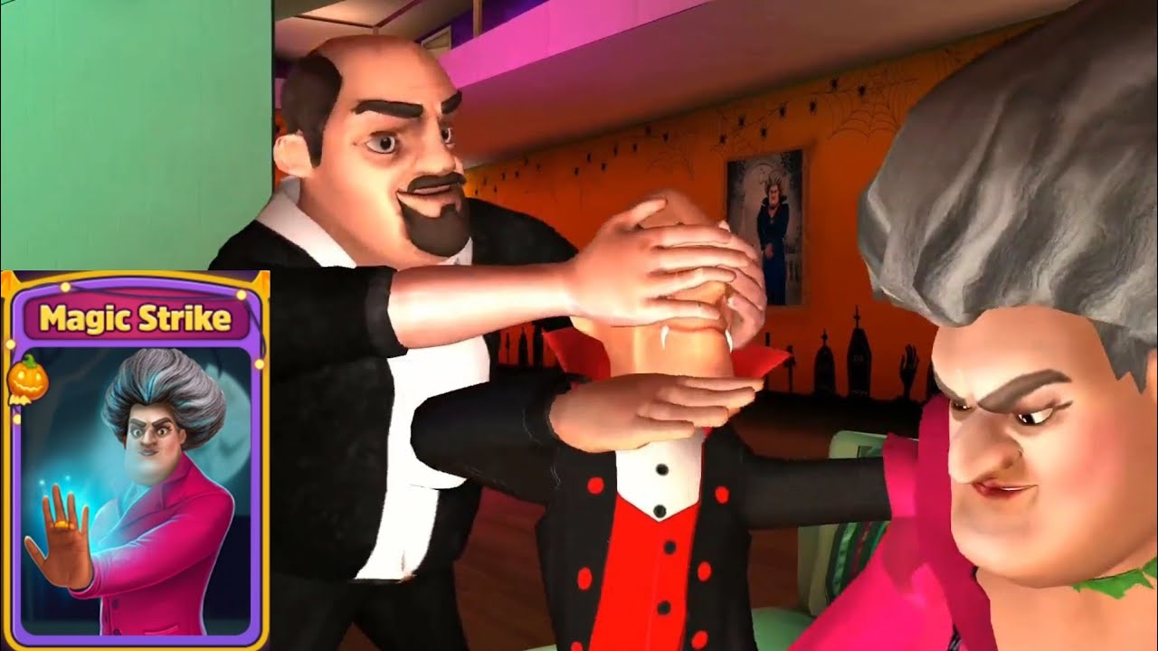 Let's flip Miss T's magic spell and shrink her tiny Walkthrough (iOS Android) #scaryteacher3d 