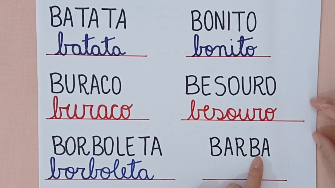 Aprendendo a Ler e escrever Letra cursiva 28ª Aula - Palavras com ba be bi bo bu - EJA Alfabetização