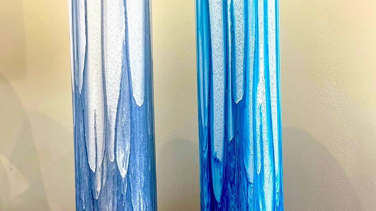 DIY Frosted Glass Vase with Acrylic Paint!