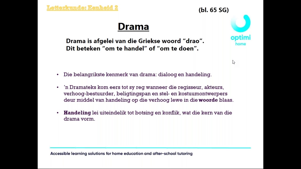Graad 10 Afrikaans Huistaal   Letterkunde  Drama