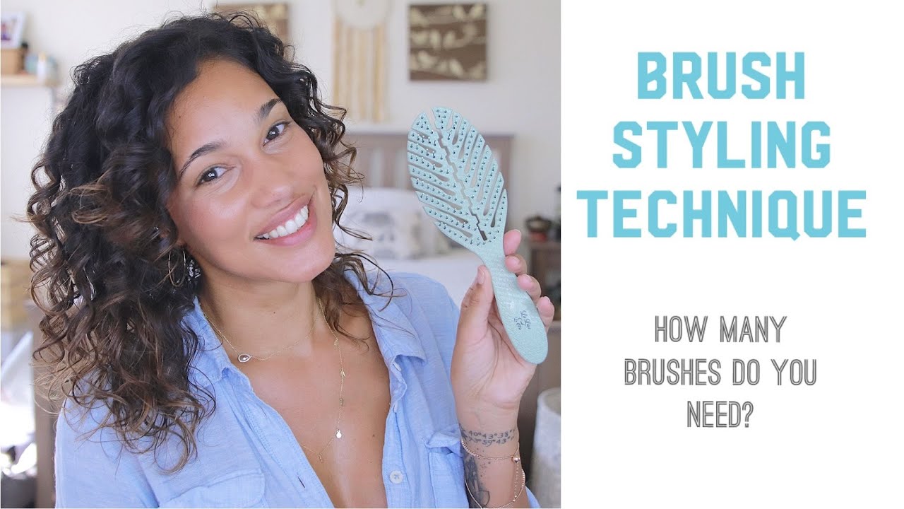 Using My Detangling brush to style my 2B-3A Curls - Brush Technique -