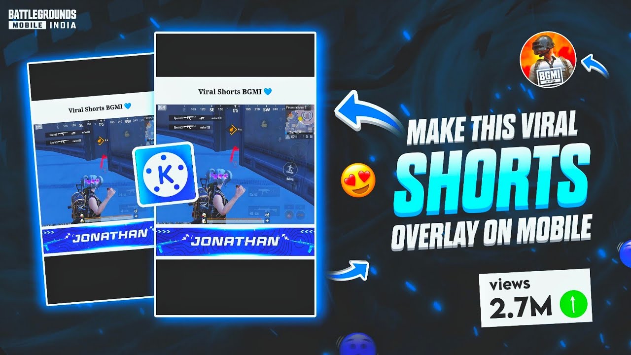 Make this VIRAL Shorts overlay in MOBILE 📈  | How to Make BGMI short overlay 🔥 | EditVerse • BGMI