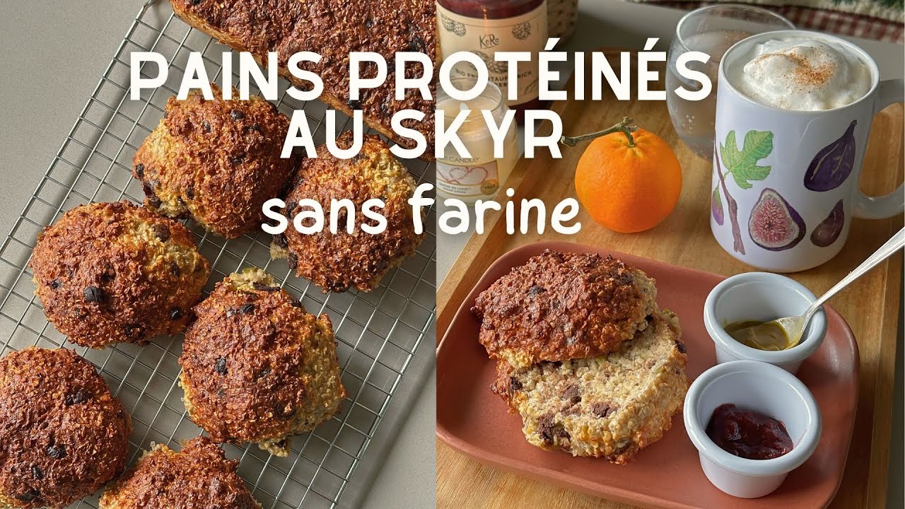 Petits pains protéinés au skyr, chocolat et pistaches sans farine, sans gluten