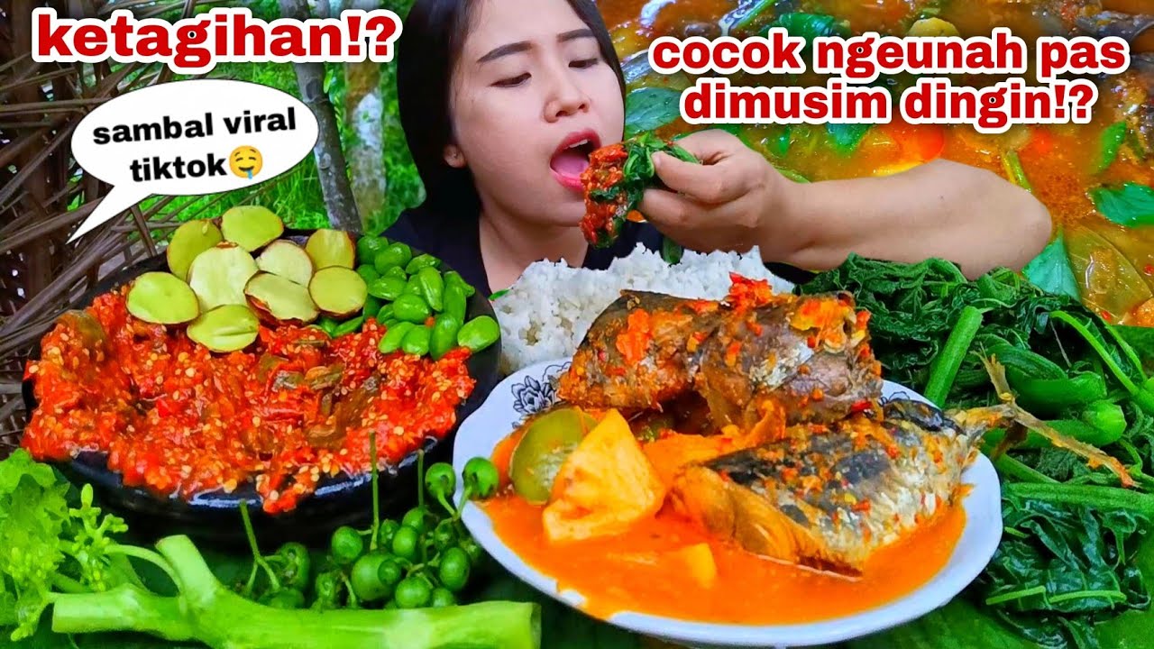SENIKMAT INI⁉️ PINDANG TONGKOL SAMBEL VIRAL TIKTOK LALAPAN MENTAH JENGKOL PETE BATANG PEPAYA REBUSAN