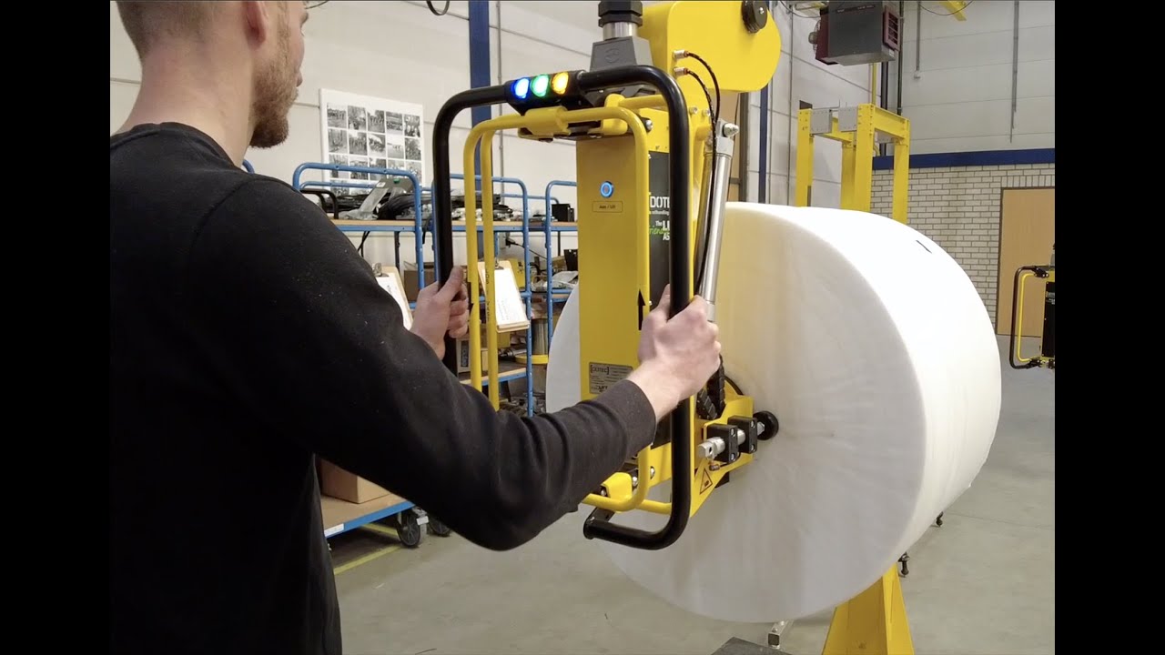 Dotec RH50 Tilting Action, Roll handler for Filtration, Baby Diaper Nonwovens