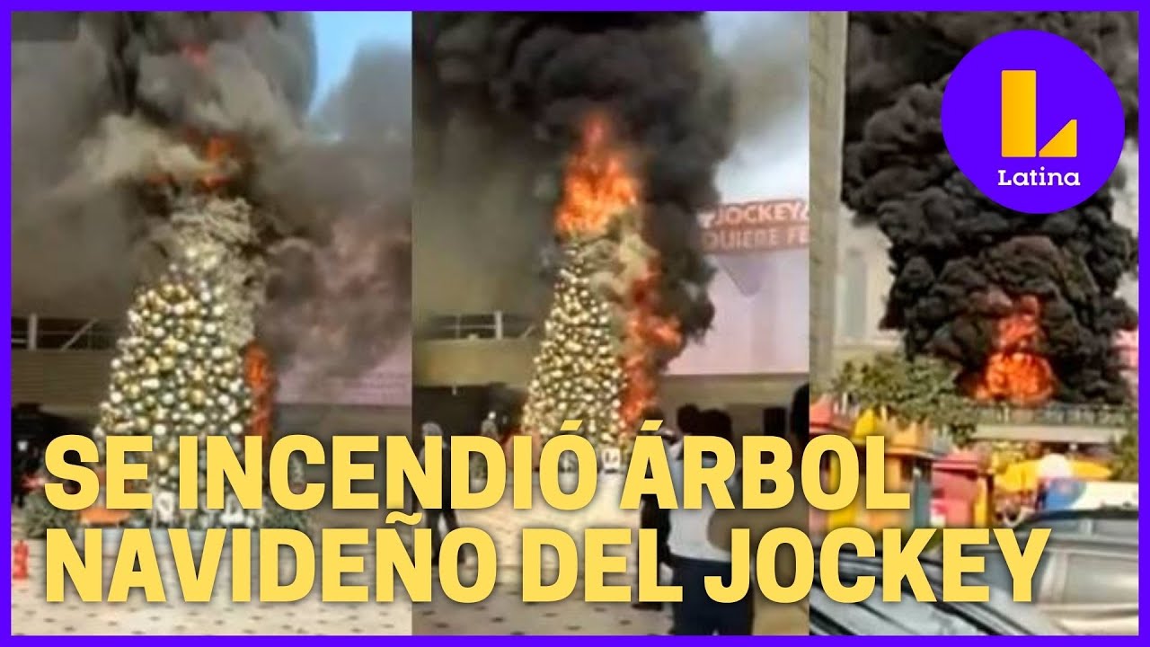 Así fue el incendio del árbol navideño del Jockey Plaza