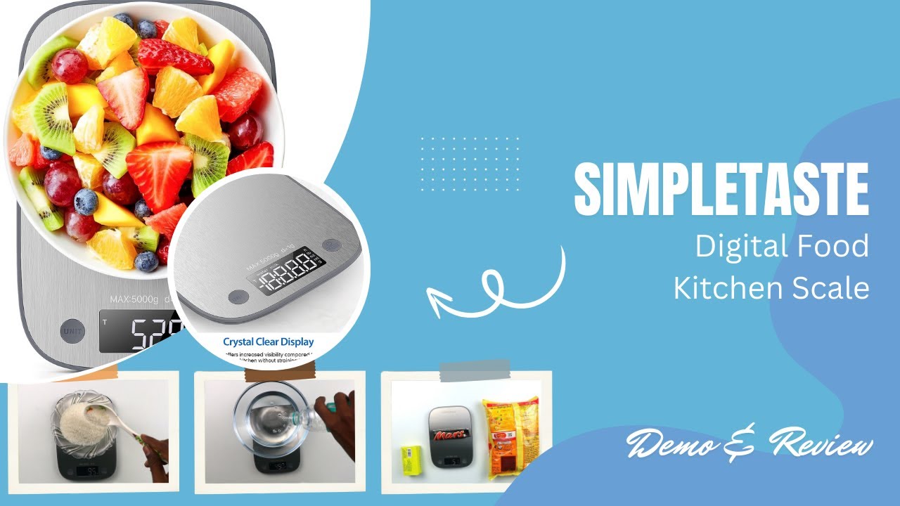 SIMPLETASTE Digital Food Kitchen Scale | Weight Loss & Diet Scale | Review | Demo