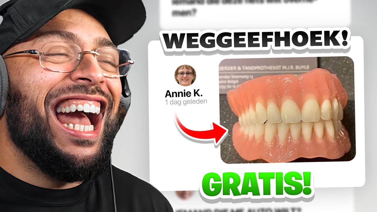 Vrouw Geeft Gratis Kunstgebit Weg..