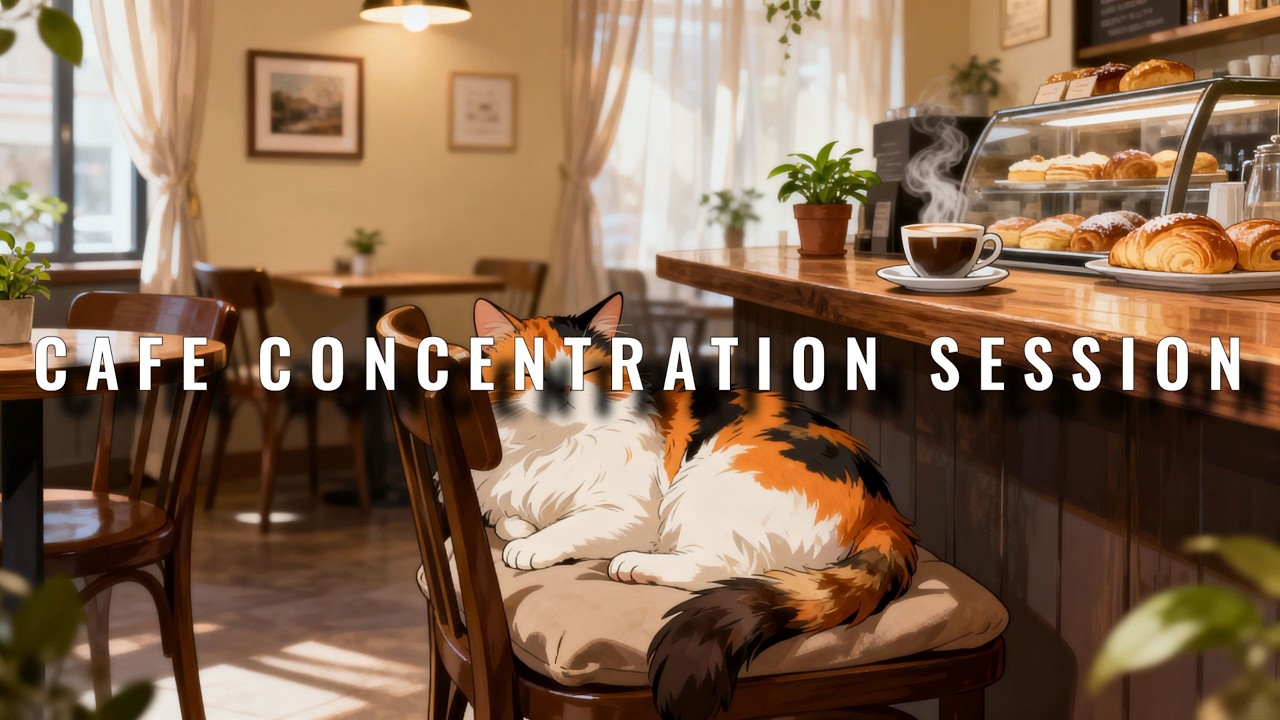 Cozy Cafe Lofi ✨ Calico Cat Concentration (2 Hours Deep Work & Study Music)