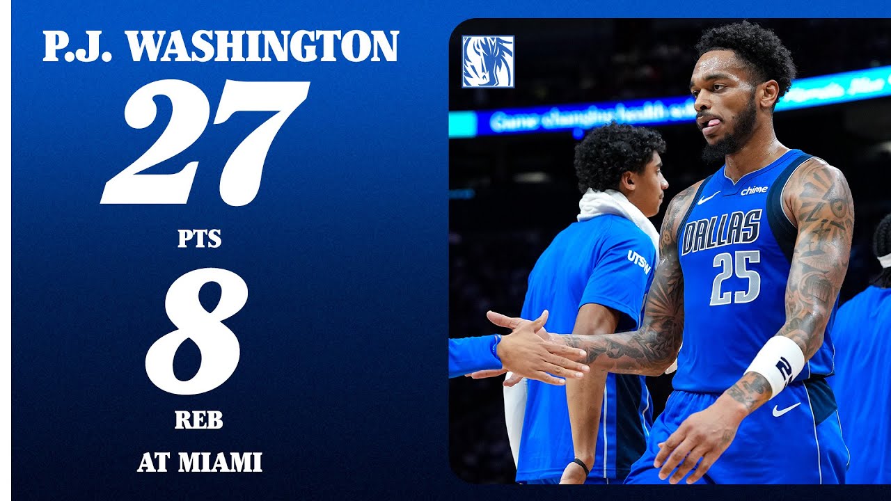 P.J. Washington (27 PTS 8 REB) at Miami Heat | November 24, 2025