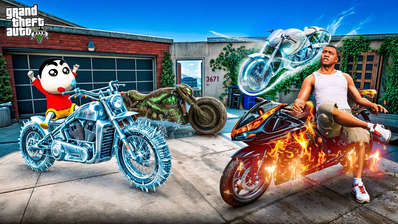 Franklin & Shinchan Collected ALL 4 SECRET Elemental Bikes 😱🔥 | GTA 5 Malayalam