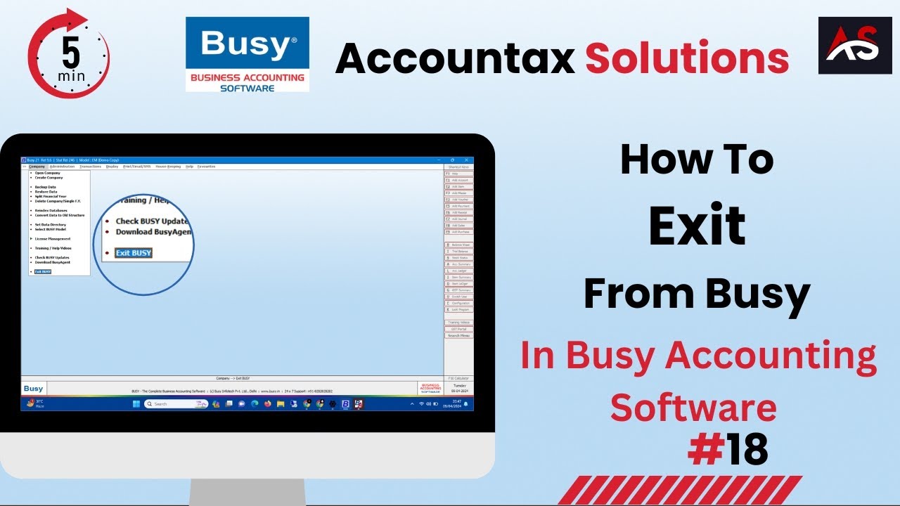 How to Exit/Close Busy Accounting Software By Multiple Way || Amit Gupta ||