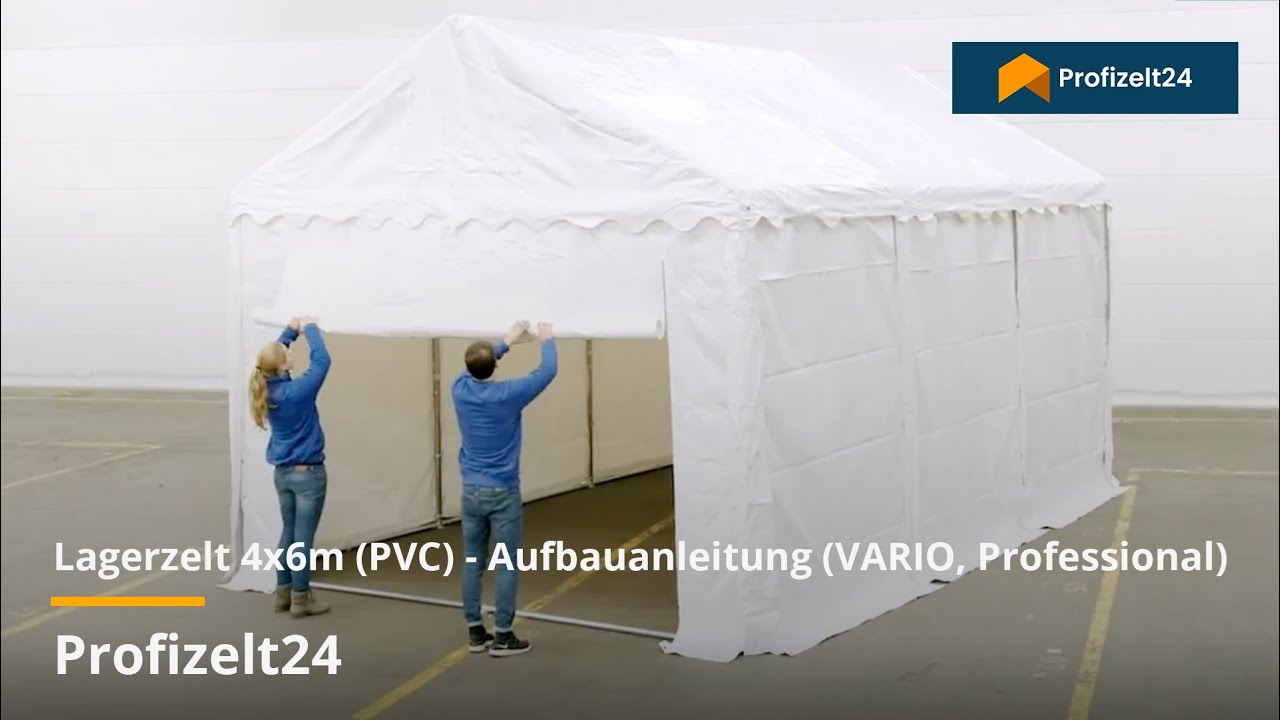 Lagerzelt 4x6m (PVC) - Aufbauanleitung (VARIO, Professional) | Profizelt24