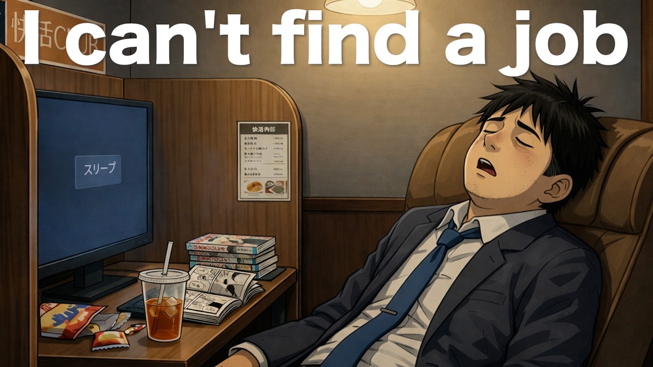 Japanese salaryman fired from company stays overnight at internet cafe after job interview