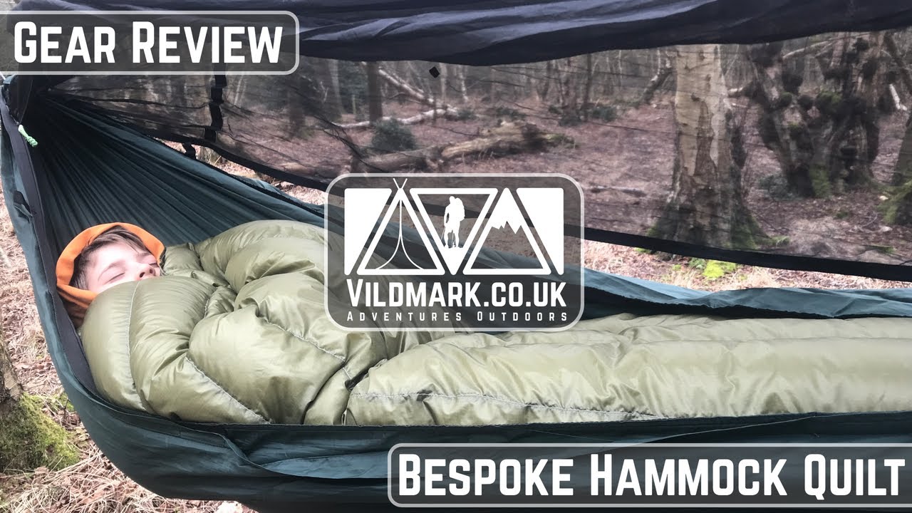 Bespoke down hammock camping quilt.