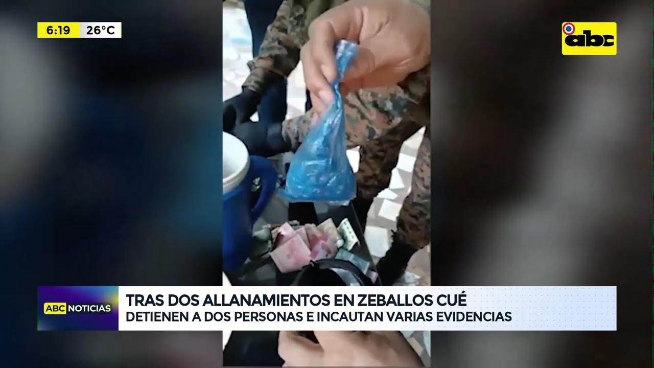 Operativo contra el microtráfico en Zeballos Cué deja dos detenidos