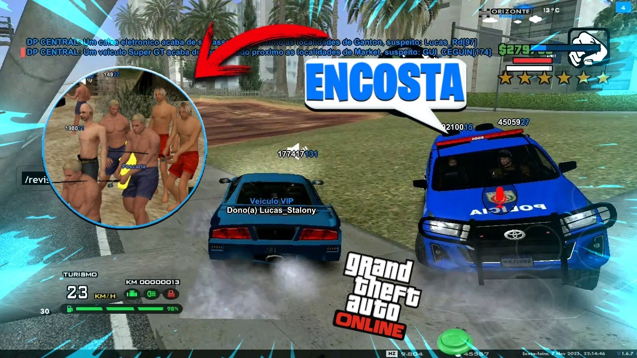 DEI FUGA DA VIATURA COM SUSPEITO NO PORTA-MALAS (GTA SAMP)