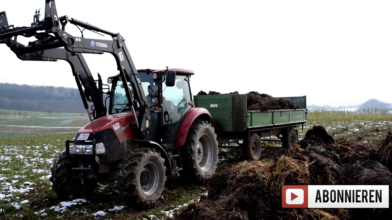 Pferdemist Laden & Abladen mit  Case Farmall 75c &John Deere 5055E