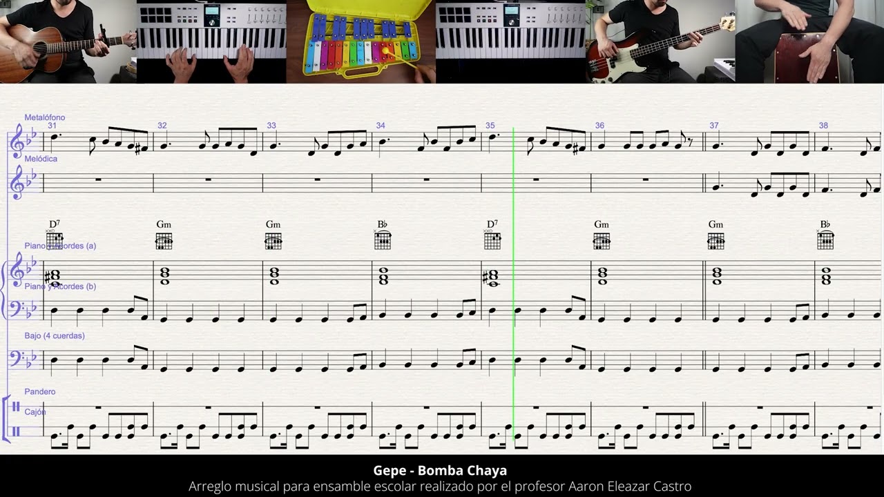 Gepe - Bomba Chaya | arreglo de ensamble escolar (partitura)