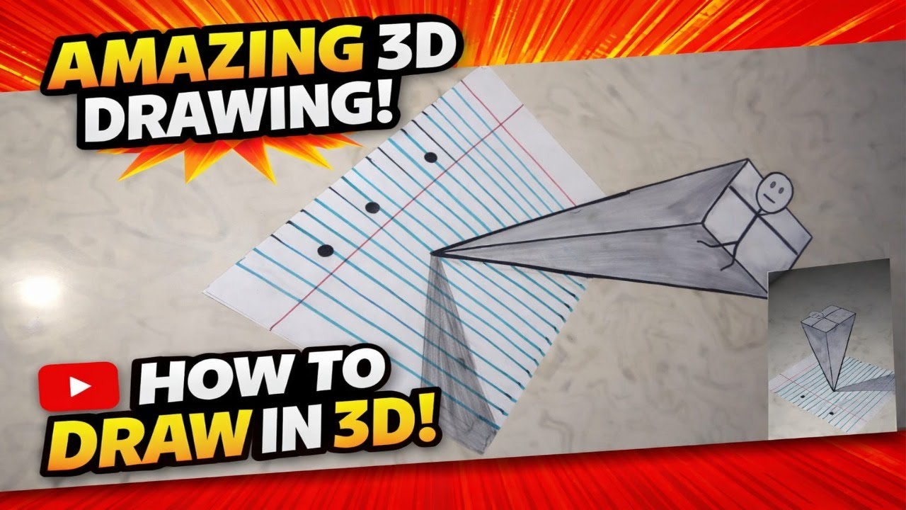 👉 Amazing 3D Drawing Illusion 😱 | How to Draw 3D on Paper
