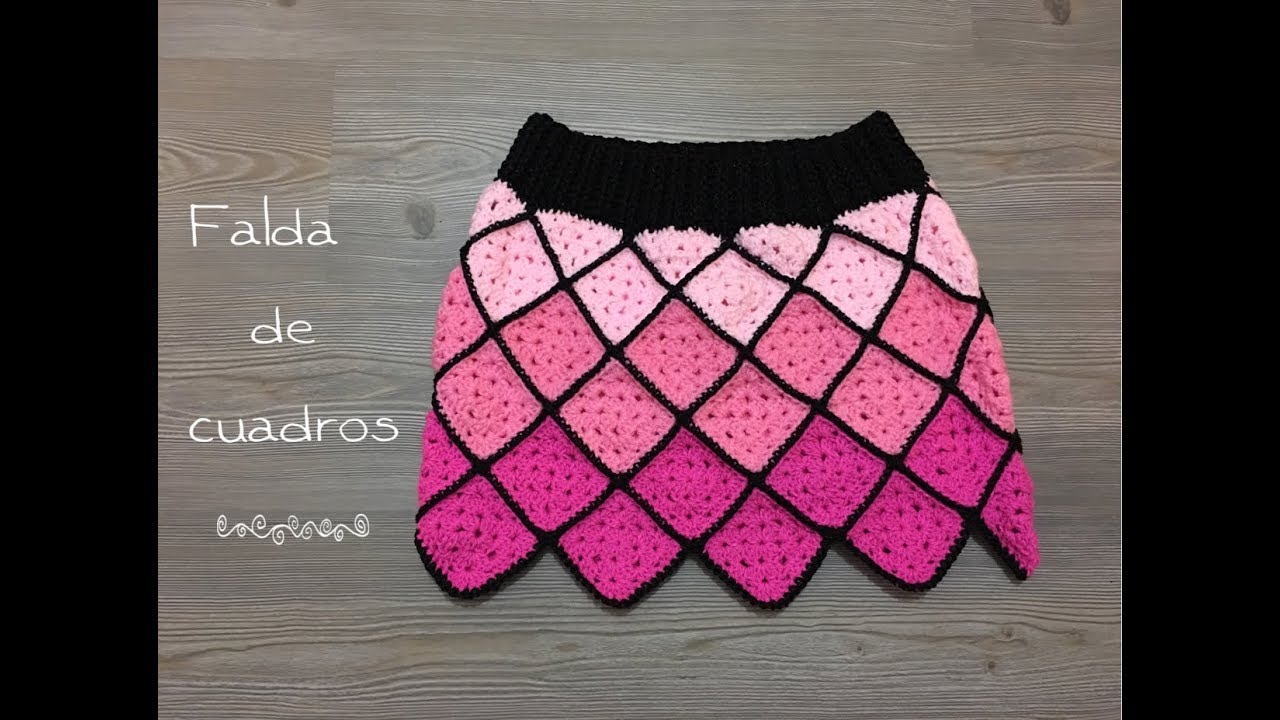 falda a crochet con granny