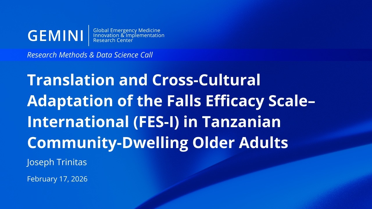 Translation and Cross-Cultural Adaptation of the Falls Efficacy Scale–International in Tanzania