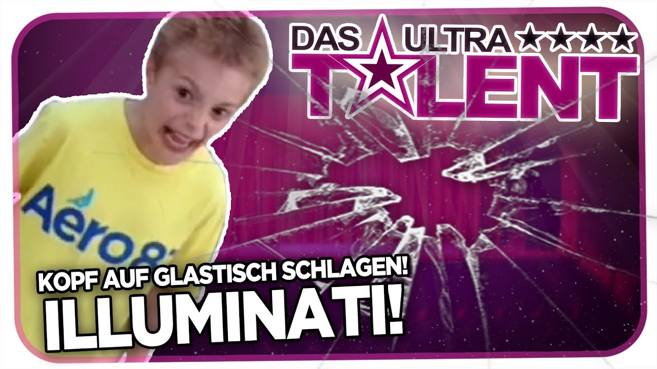 JUNGE SCHL&Auml;GT KOPF AUF GLASSTISCH + ILLUMINATEN - DAS ULTRATALENT
