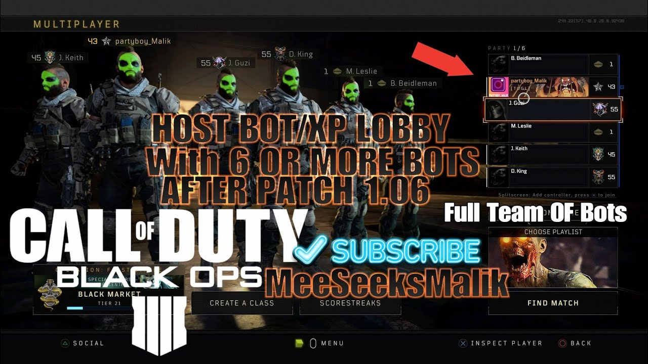 COD:BO4  Bot/Double XP Lobby With More Than 2 BOTS HOW TO HOST BOT LOBBY CALL OF DUTY BLACK OPS 4