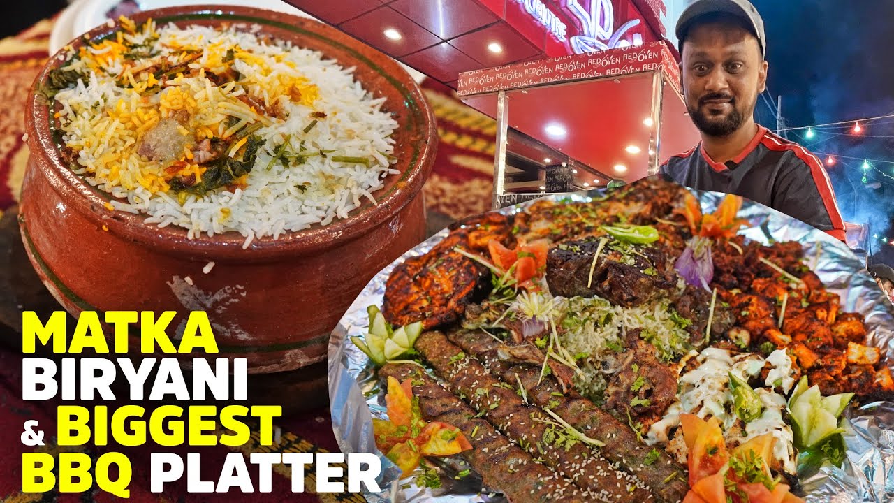 Matka BIryani & Massive BBQ Platter | Red Oven Restaurant | Karachi Street Food | Pakistan