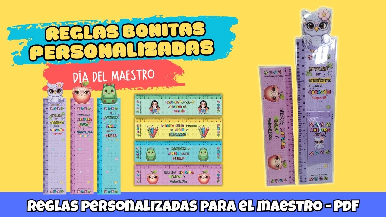 🎁 REGLAS PERSONALIZADAS por el DÍA DEL MAESTRO | ¡Un detalle único y fácil de hacer!