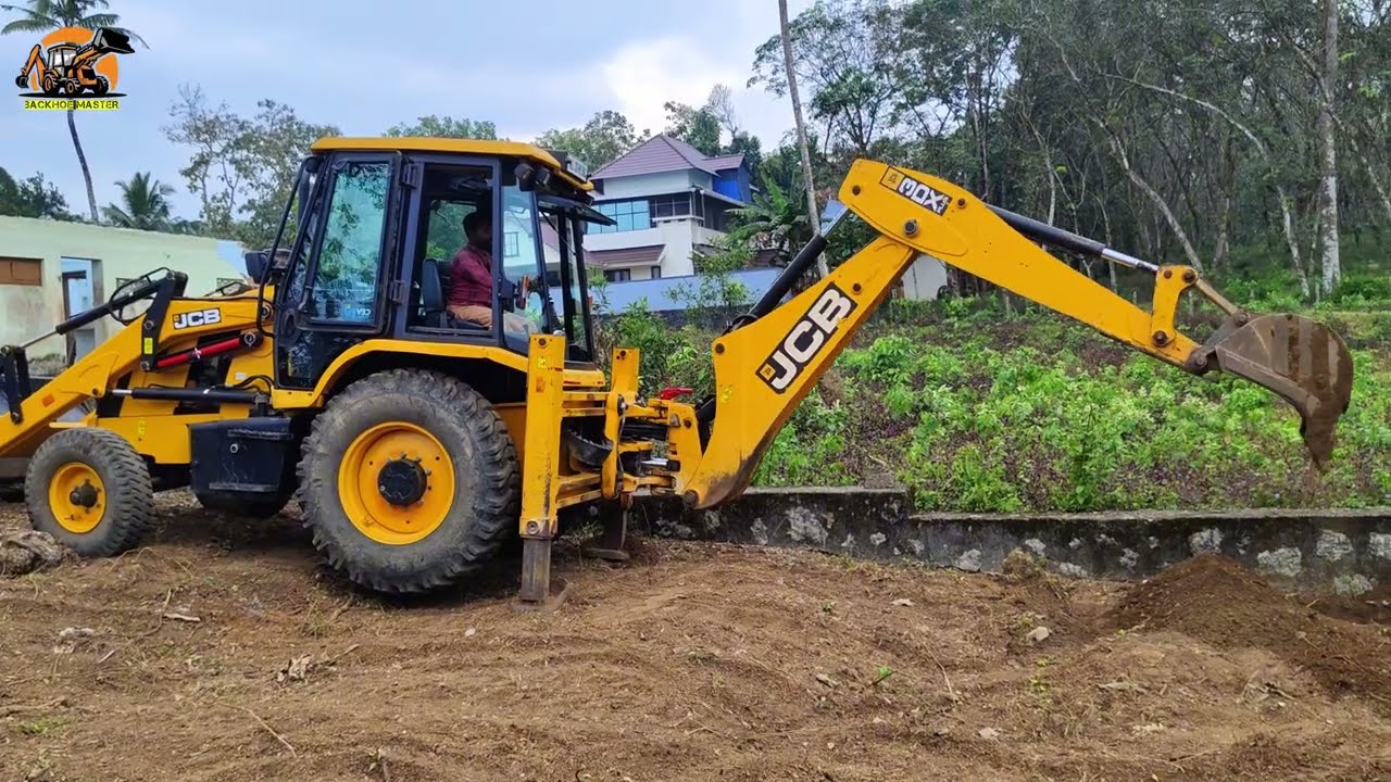 JCB 3DX Digging Trench for Compound Wall Foundation | Boundary Wall Work.|BackhoeMaster|.