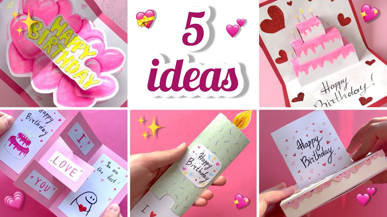 5 Ideas | DIY BIRTHDAY GIFT IDEAS | Cute gifts | DIY 3D birthday card 🎁