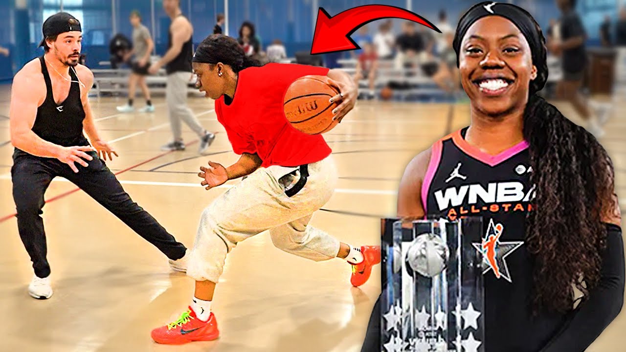 I Snuck A WNBA All Star into A 5v5 Basketball Run!