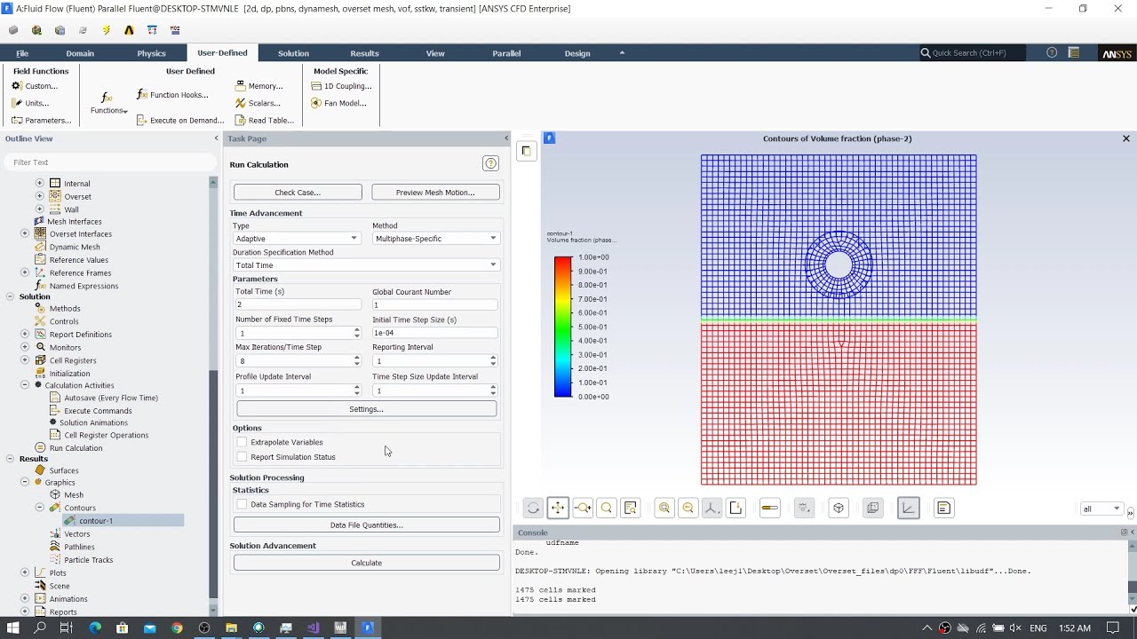 (60fps) Getting started: Dropping object into water using Overset mesh in Ansys Fluent