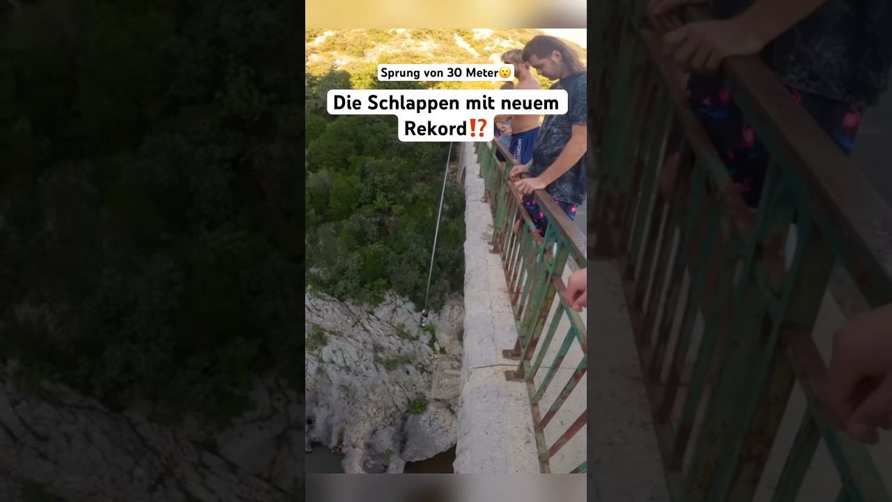 30 Meter Sprung von einer Br&uuml;cke⁉️😮 #freerunningschlappen #parkour #jump