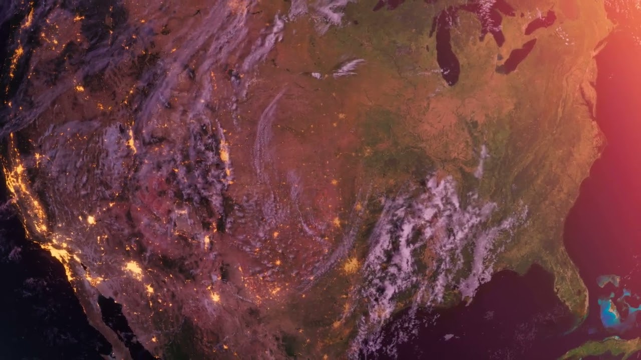 USA from Space 4K | Sunrise Earth Flyover | Free Stock Video