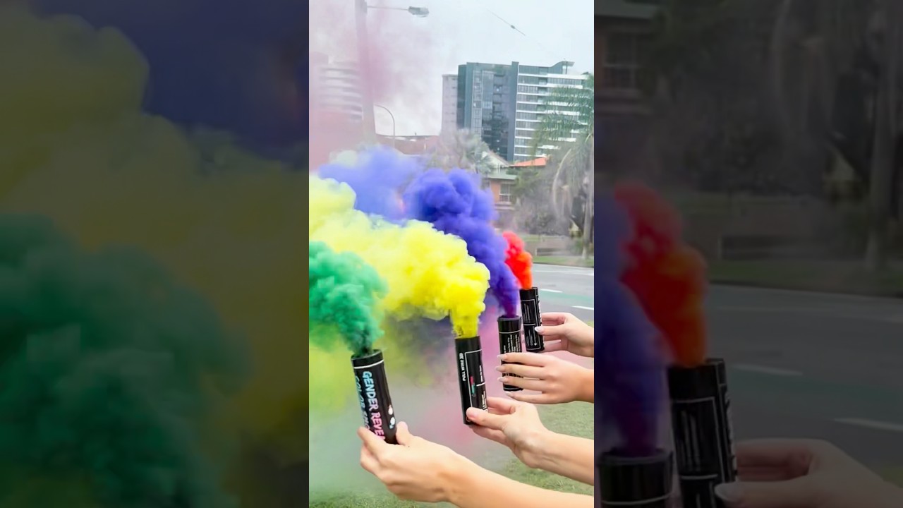 SMOKE BOMBS ANYONE? 💨💙 #genderreveal #genderrevealideas #smokebombs #fyp #fireworks #balloon