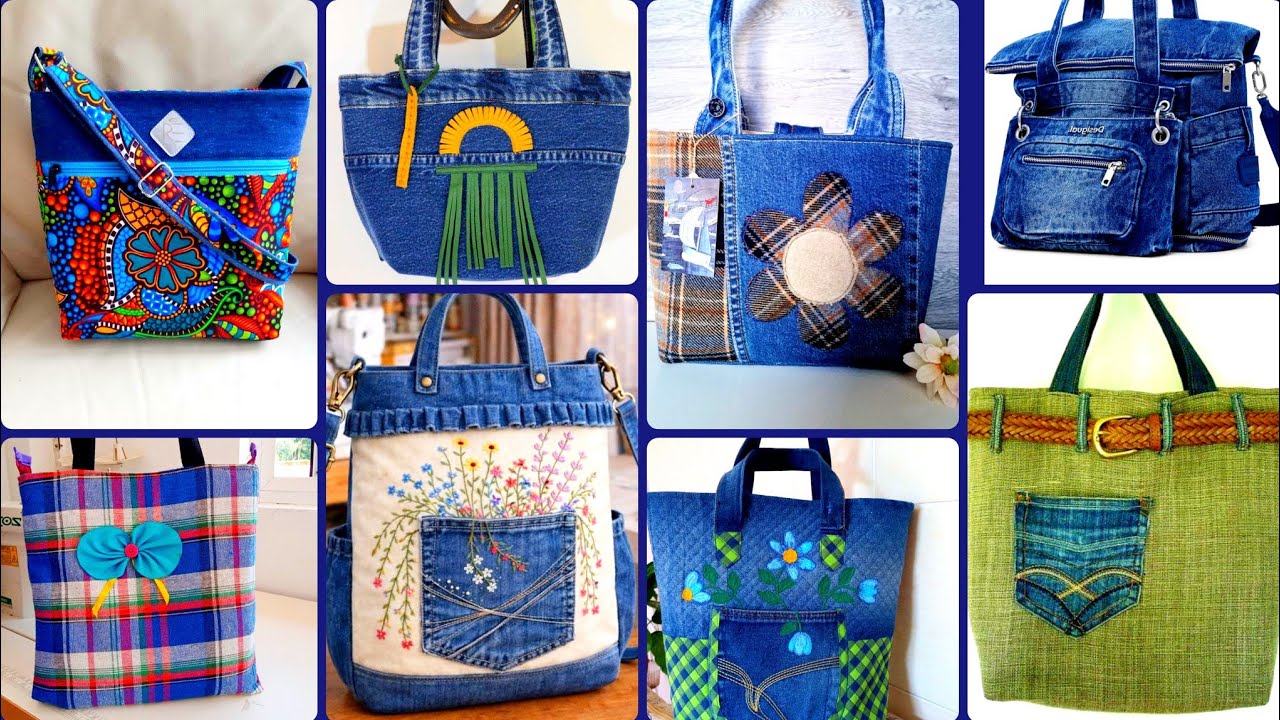 Very gorgeous stylish denim handmade bags best design best collection for girls 