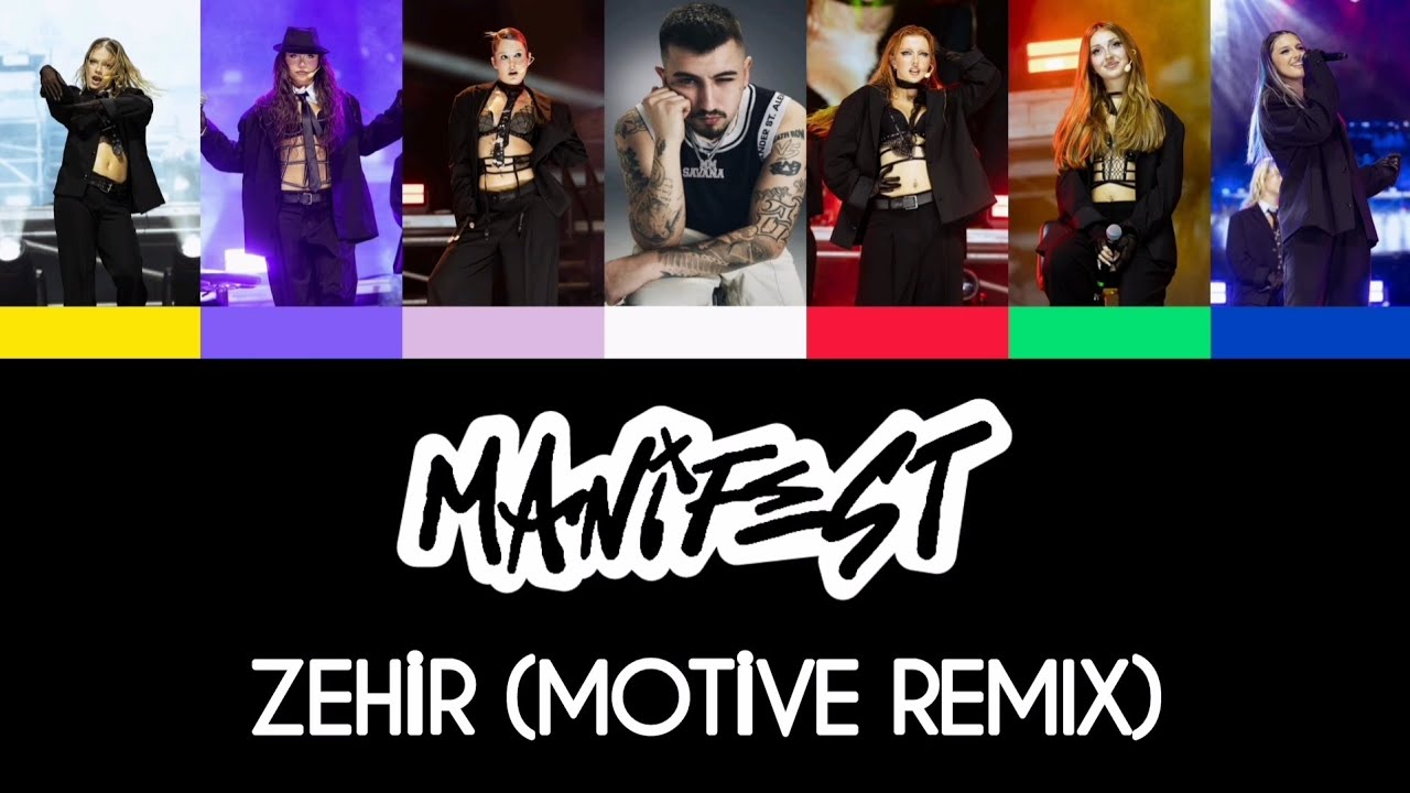 manifest | Zehir (Motive Remix) - Lyrics Music Video (Renk Kodlu)