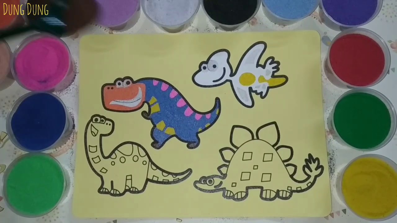 Sand painting Dinosaurs - Toys for kids (Dung Dung)