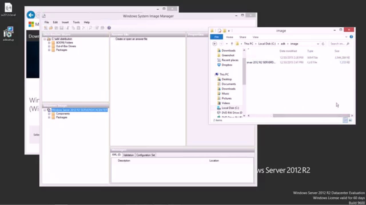 Использование Windows ADK для создания файла autounattend.xml в Windows Server 2012 R2