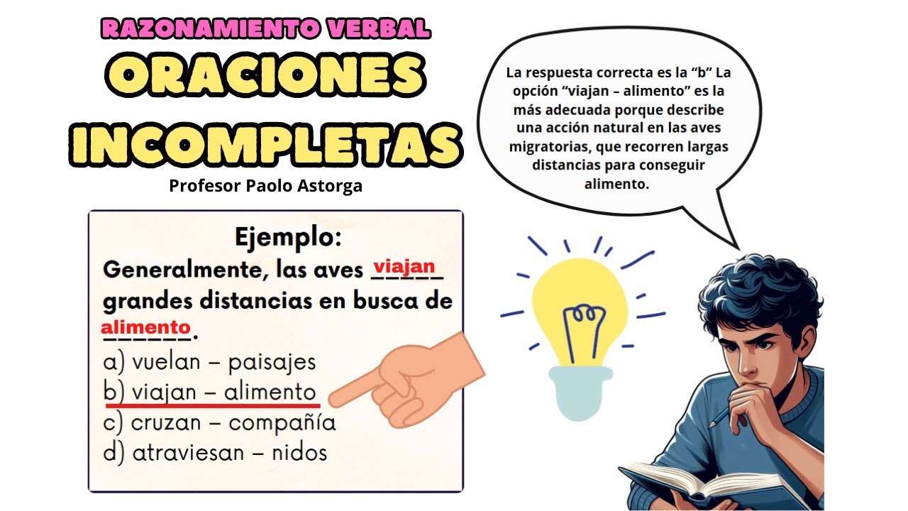 Oraciones Incompletas ✍️| Razonamiento Verbal