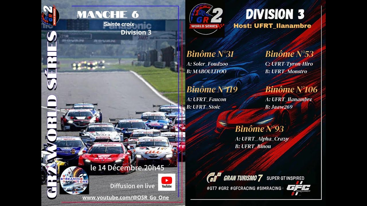 🏁🏎️GR2 WORLD SERIES Manche Finale Division 3 🏎️🏁
