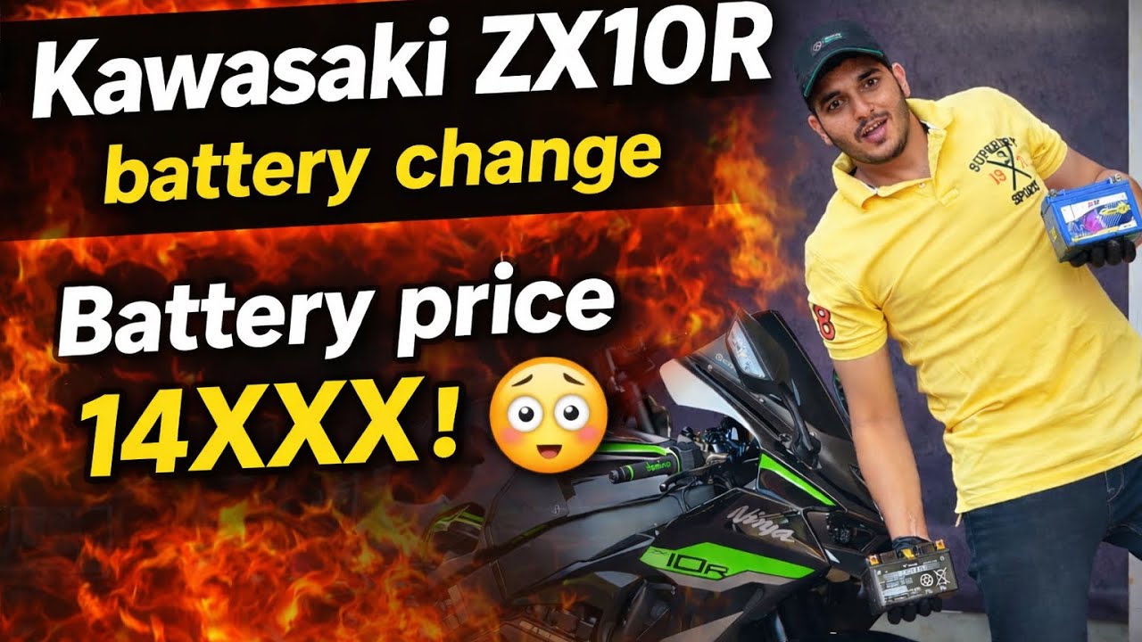 Kawasaki ZX-10R Battery Replacement 🔋 | Step-by-Step Guide✅ #kawasaki #rider #zx10r #biker #battery 