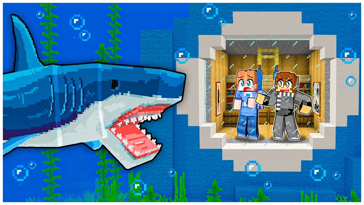 RUMAH BAWAH LAUT ANTI IKAN HIU GANAS DI MINECRAFT❗❗